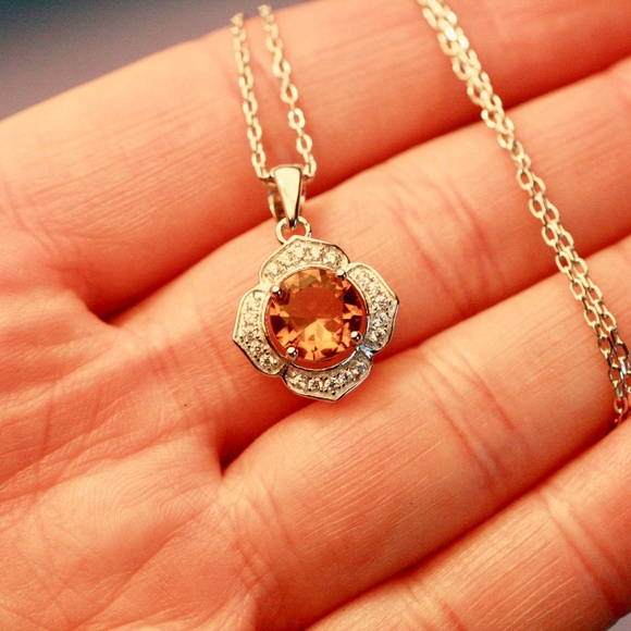 New Color Change Diaspore Flower Pendant Sterling Silver , Wedding , Bridal - Picture 5 of 8